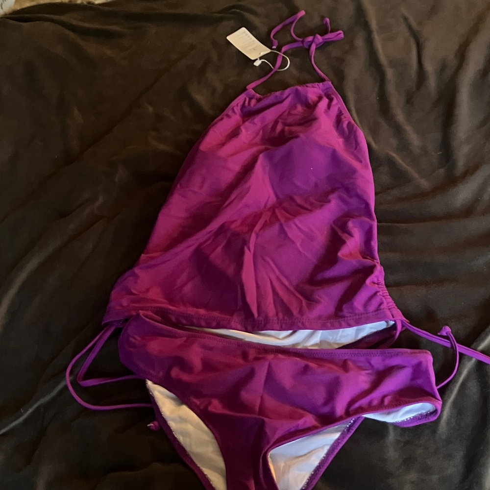 Purple Halter Two-Piece Bikini Set